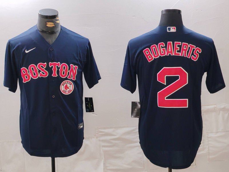 Men Boston Red Sox #2 Bogaerts Blue Game 2024 Nike MLB Jersey style 3->boston red sox->MLB Jersey